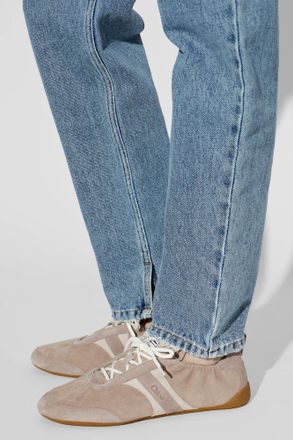 Chlo&eacute; Suede Sports Shoes Kick, Womens, Beige
