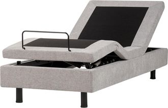 Beliani Cama individual de tejido gris 80x200