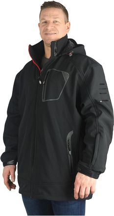 KAM Big Mens Black Macey Soft Shell Coat Large Oversized Fashion Tall for Sizes 2XL 3XL 4XL 5XL 6XL 7XL 8XL, Size : 3XL