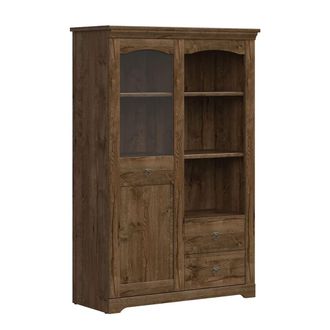 Petits Meubles Vajillero 1 puerta 2 cajones estratificado marr&oacute;n oscura