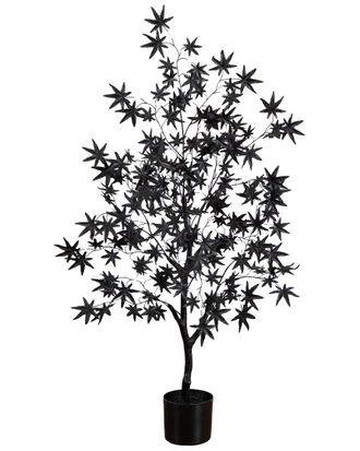Nearly Natural 4Ft. Artificial Halloween Eerie Black Maple Tree