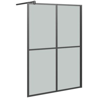 vidaXL Mampara De Ducha Accesible Vidrio Templado Oscuro 140x195 Cm Vidaxl