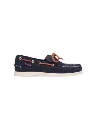 Sebago Navy Suede Leather Accent Moccasin Loafers