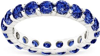 Sterling Forever Sterling Silver Gracie Sapphire CZ Eternity Ring