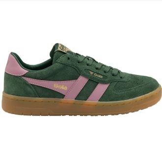 Gola Womens Hawk Suede 86 Sneaker In Evergreen/candy/gum