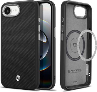 Spigen Funda Spigen Enzo Aramid Mag Magsafe Para Iphone 16e, Color Negro Mate