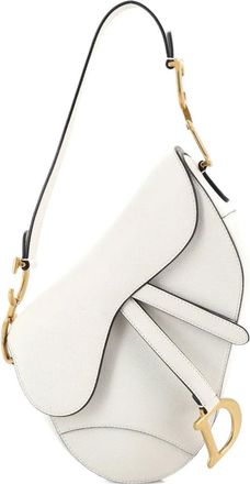 Dior Borsa a spalla Saddle media in pelle - Bianco