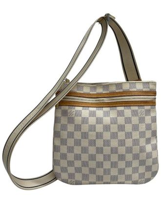 Louis Vuitton White Damier Azur Shoulder Bag (Authentic Pre-Loved)
