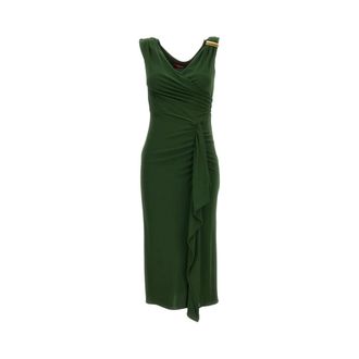 Max Mara Party Dresses, female, Green, Size: XS Long Jersey Dress