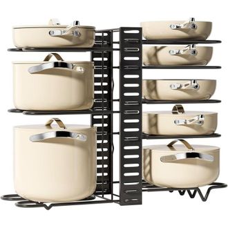 Elle Organizador De Ollas, Estante Ajustable Para Ollas Y Sartenes, Armario De Cocina De Acero Resistente Para Guardar Utensilios De Cocina