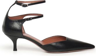 Giuliano Galiano Zwarte Leren Puntige Neus Hakken - Dames - Pumps - Zwart - 36 EU - Leer - Schoenen