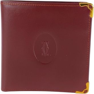Cartier Wine Red Leather Wallet (Bi-Fold) (Pre-Owned)