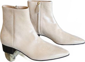 Arteana Womens Arona 30 Snakeskin Bootie In Nude