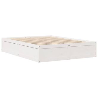 Berkfield Home Modern Bed Frame without Mattress White 150x200 cm King Size Soli