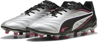 Puma Unisex King PRO FG/AG Soccer Shoe, Silver Black-Sun Struck White, 9 UK