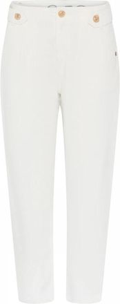 C.Ro Elegante Ecru Bitten Broek - Dames - Vrijetijds broeken - Wit - XS - Broeken