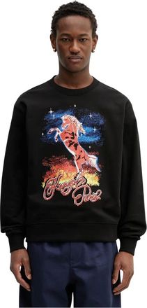 Kenzo Hoodies & sweatvesten, Heren, Zwart, S, Katoen, Graphic Print Crewneck Sweatshirt