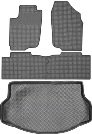 OEM Juego De Alfombrillas De Goma Para Coche Y Maletero Para Toyota Rav4 Iv Suv (2016-2018)