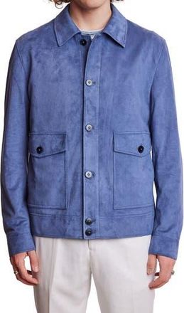 Paisley & Gray Milo Faux Suede Jacket in Soft Blue Micro Suede at Nordstrom Rack, Size X-Large