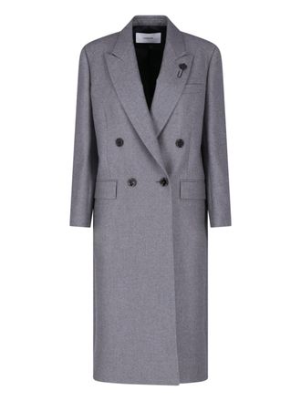 Lardini Grey Cashmere Double-Breasted Coat