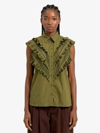 Essentiel Jeandarlene Sleeveless Top In Olive Martini