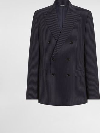 Dolce & Gabbana Martini Light Double-breasted Pinstriped Wool Jacket - Man Suits And Blazers 48
