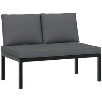 vidaXL Banco De Jard&iacute;n Con Cojines Aluminio Negro Vidaxl