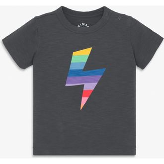 primary Baby Rainbow Bolt Tee in Asphalt Rainbow Bolt at Nordstrom, Size 18-24M