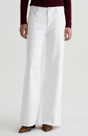 AG - Adriano Goldschmied Saige Wide Leg Jeans in Gallery White at Nordstrom, Size 23