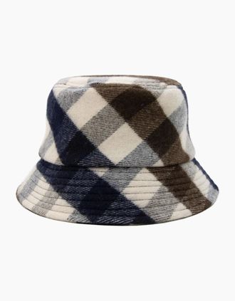 Aquascutum Mens Aquascutum Water Repellent Club Check Bucket Hat Macro Club Check 30 - Size: L/XL