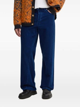Sunflower corduroy-texture trousers - Blue
