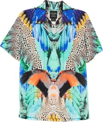 Camilla Camicia con stampa grafica - Blu