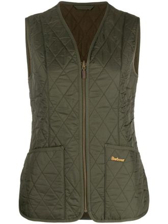 Barbour Olive V-neck Quilted Vest