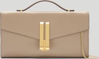 DeMellier The Vancouver Clutch in Dark Sand Smooth Leather Clutch
