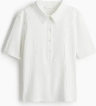H&M Shirt mit Kragen - Weiss