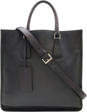 Prada Pre-owned Vintage Tote Bag - Dames - Vintage Shopper - Blauw - ONE Size - Leer - Vintage
