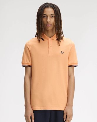 Fred Perry Mens Polo Shirt in Peach Cotton - Size X-Large