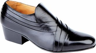Montecatini Mens Soft Black Leather Cuban Heel Pleated Vamp Shoes Sizes 6 to 12 (10)