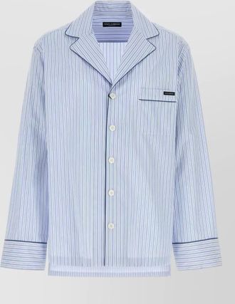 Dolce & Gabbana striped long sleeve shirt contrast piping collar