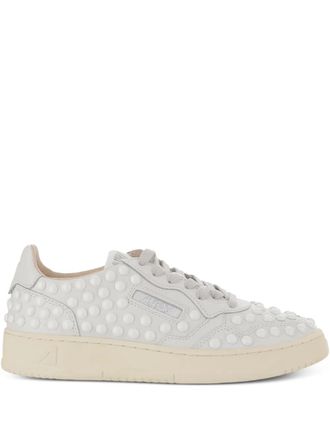 Autry Medalist perforated studded leather sneakers - men - Calf Leather/Fabric/Rubber - 42 - White