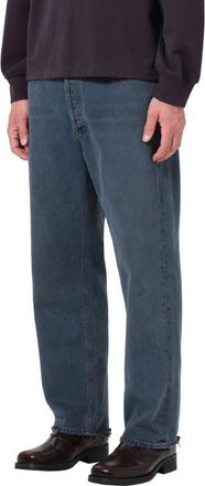 A Gold E 90s Mid Rise Relaxed Straight Leg Jeans in Prism Blue Indigo at Nordstrom, Size 36