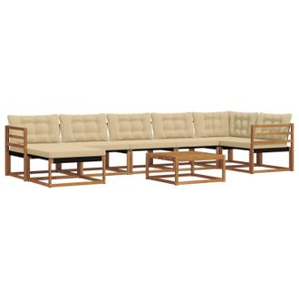 vidaXL Conjunto De Sof&aacute;s De Exterior Con Coj&iacute;n 22 Pcs Natural Y Beige Vidaxl