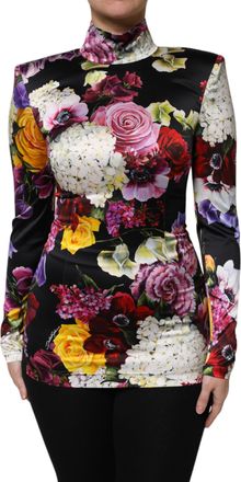 Dolce & Gabbana Bloemenzijde Hoogsluitende Top