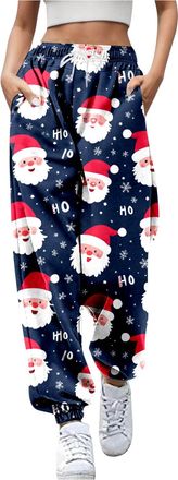 Generic Joggers for Women UK Xmas Printed Jogging Bottoms Ladies Tracksuit Grey Sweatpants Womens Christmas Funny Fresh Reindeer Snowman Trousers Womens Dark 