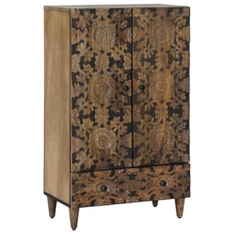 vidaXL Mueble Alto Marr&oacute;n 60 X 33,5 X 100 Cm Madera De Mango Maciza Vidaxl