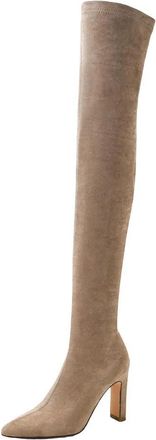 Generic Womens Pointed Toe High Heels Stretch Long Boots Elegant Dating Over-The-Knee Boots