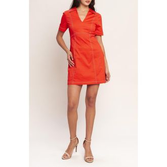 Flying Tomato Collared Denim Dress in Tomato Red at Nordstrom Rack, Size Medium