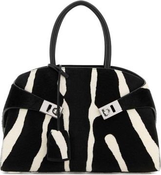 Ferragamo Printed Calf Hair Small Hug Handbag