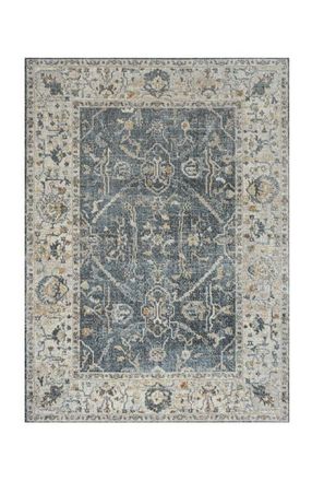 Jonathan Y Designs Brandy Rustic Border Low-Pile Machine-Washable Area Rug in Dark Gray/cream at Nordstrom, Size 2Ft 0In X 8Ft 0In