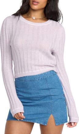 Billabong Clare Rib Crop Sweater in Victory at Nordstrom, Size Medium